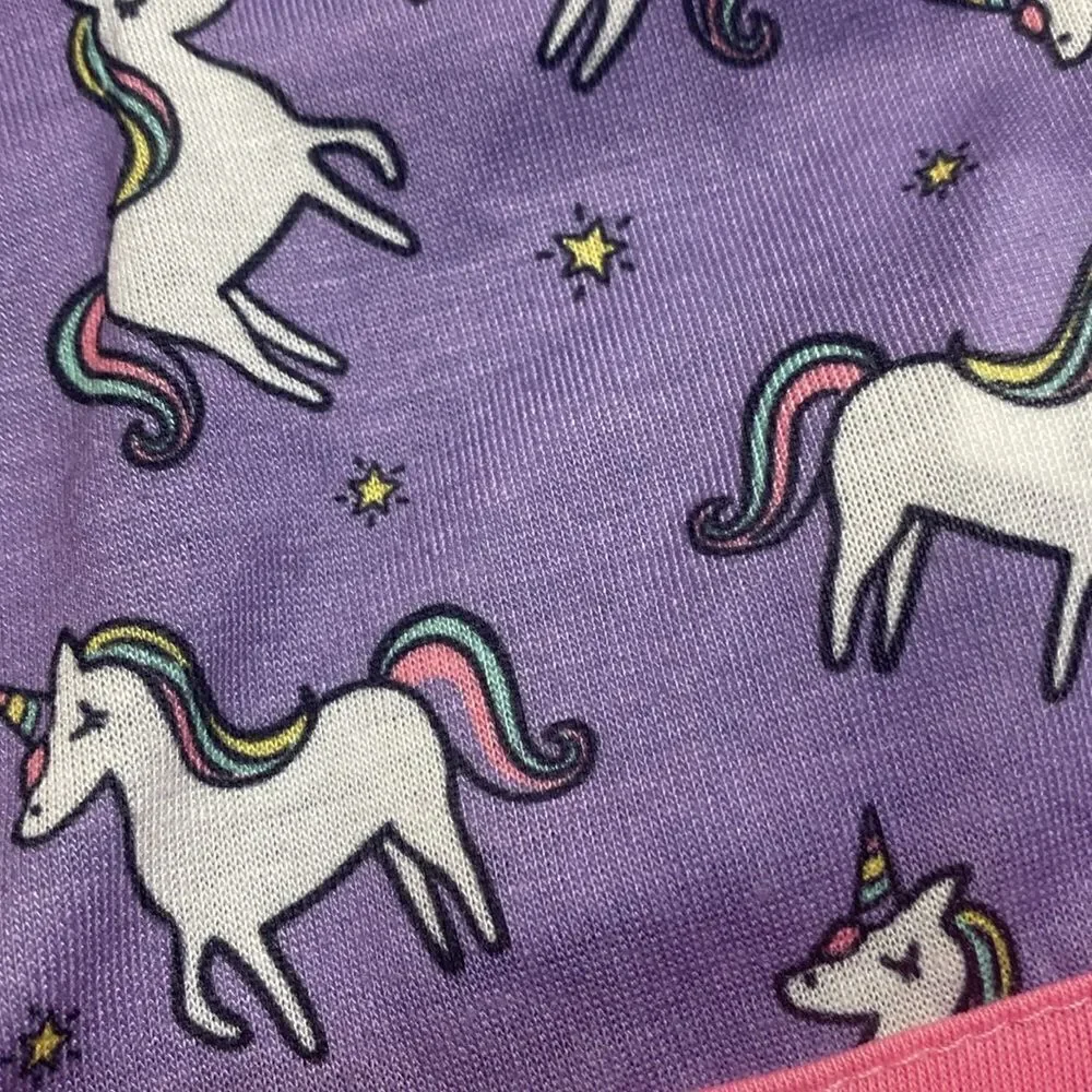 Purple Unicorn Ruffled Dog Dress M